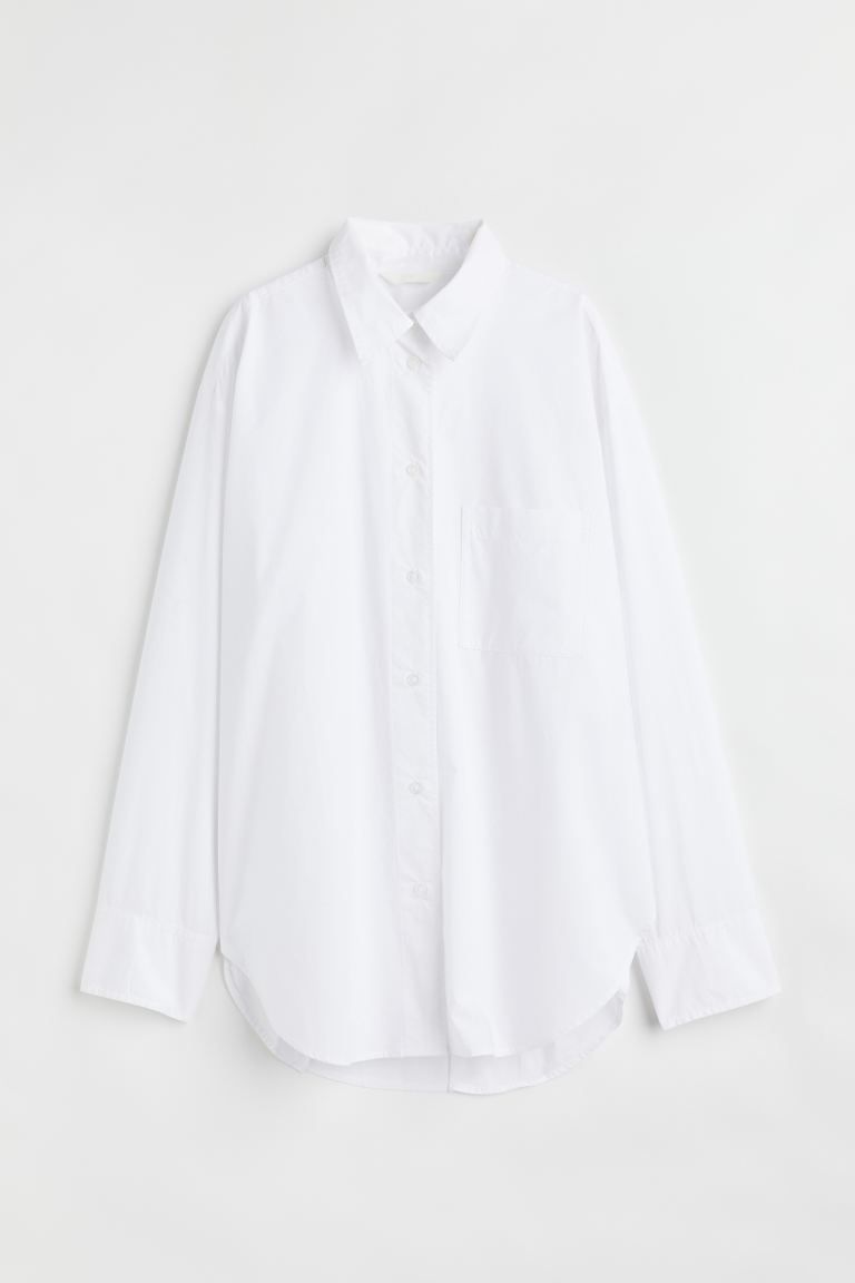 Oversized cotton shirt | H&M (UK, MY, IN, SG, PH, TW, HK)