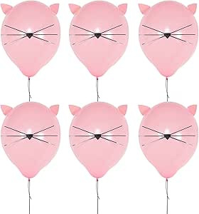 12 inch Party Cat Balloons for Cat Birthday Party Decoration Supplies, Large Light Pink DIY Kitty... | Amazon (US)