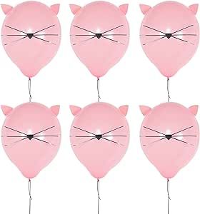 12 inch Party Cat Balloons for Cat Birthday Party Decoration Supplies, Large Light Pink DIY Kitty... | Amazon (US)