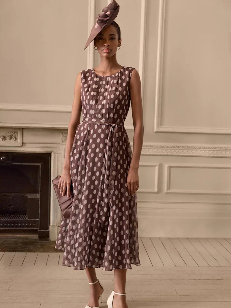 Phase Eight Brown Lucinda Spot Dress | Next EU
