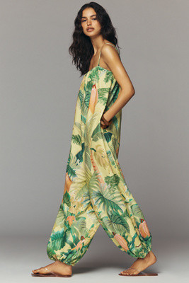 Farm Rio Linen Balloon Jumpsuit | Anthropologie (US)