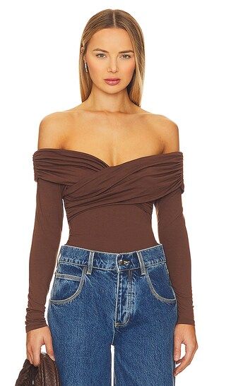 Cocoa Off Shoulder Top in Cocoa | Revolve Clothing (Global)
