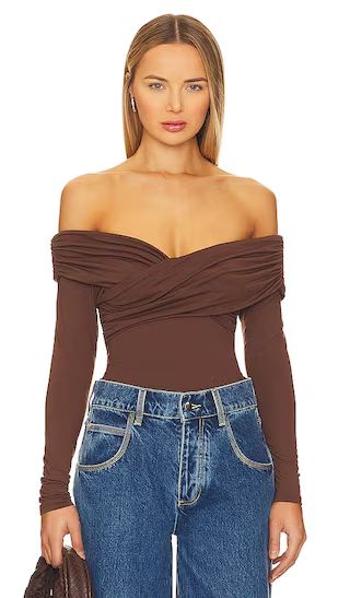 Cocoa Off Shoulder Top in Cocoa | Revolve Clothing (Global)
