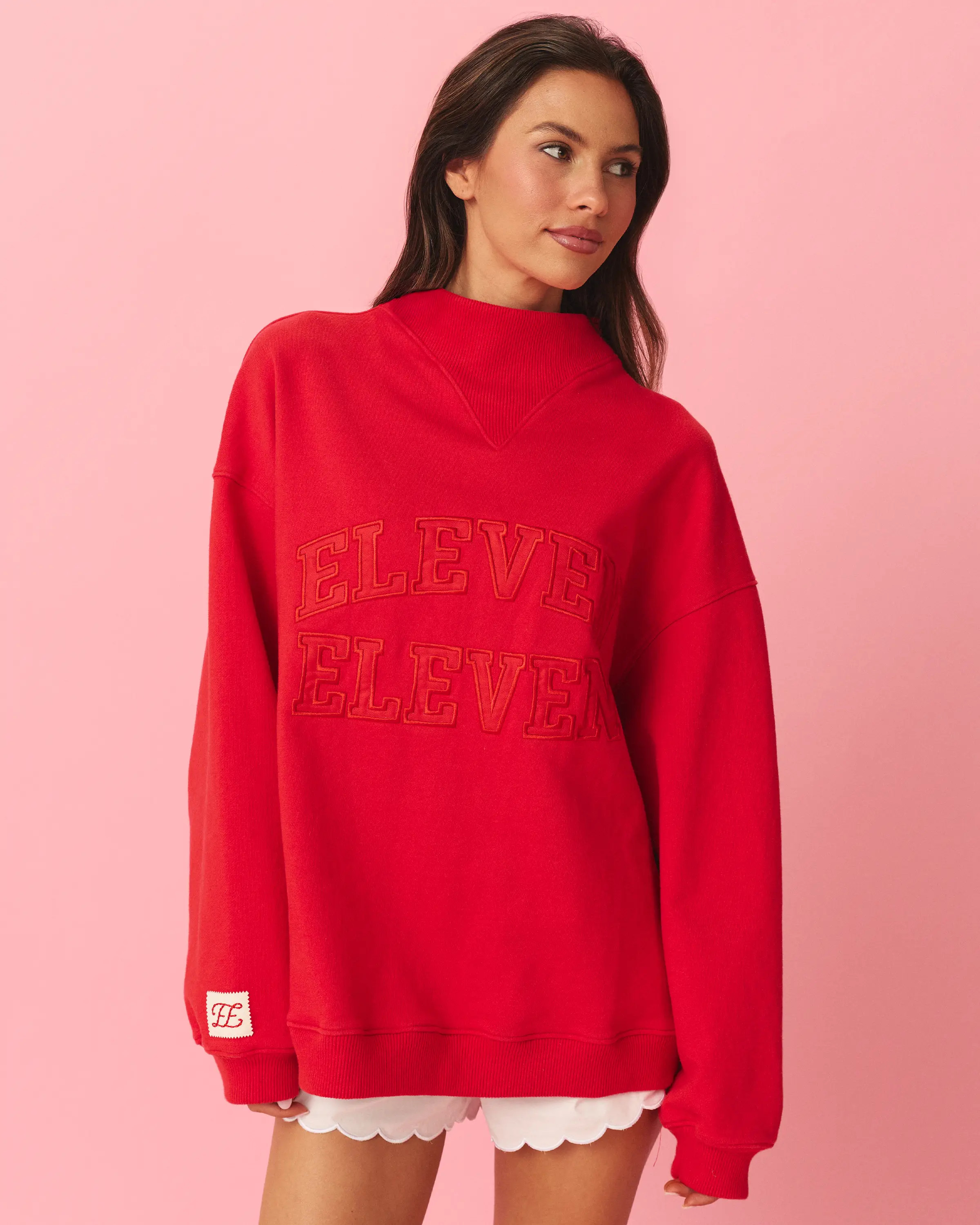 Rib Mockneck in Cherry | Eleven Eleven