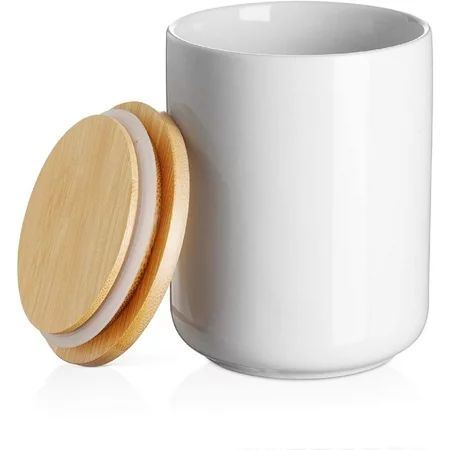 DOWAN Ceramic Kitchen Canister Food Storage White Jar with Airtight Lid - 27 FL OZ (710 ML) Coffee C | Walmart (US)