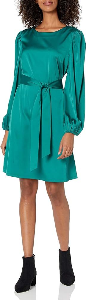 The Drop Women's @shopdandy Belted Silky Stretch Dress | Amazon (US)