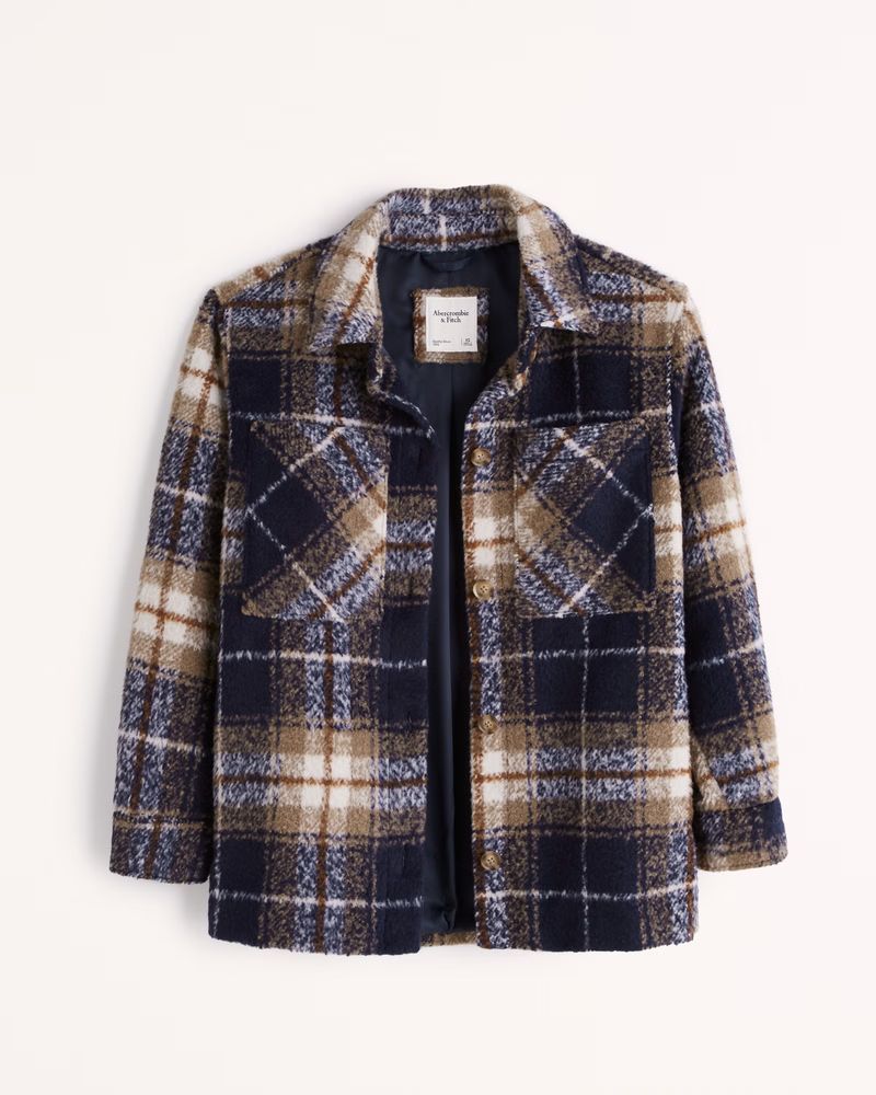 Women's Cozy Shirt Jacket | Women's 25% Off Select Styles | Abercrombie.com | Abercrombie & Fitch (US)