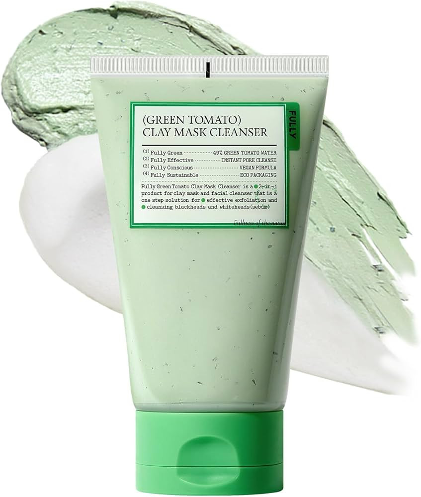 FULLY Green Tomato Facial Cleanser, Cardi B’s Clay Mask Cleanser for Deep Pore Cleanse & Pore D... | Amazon (US)