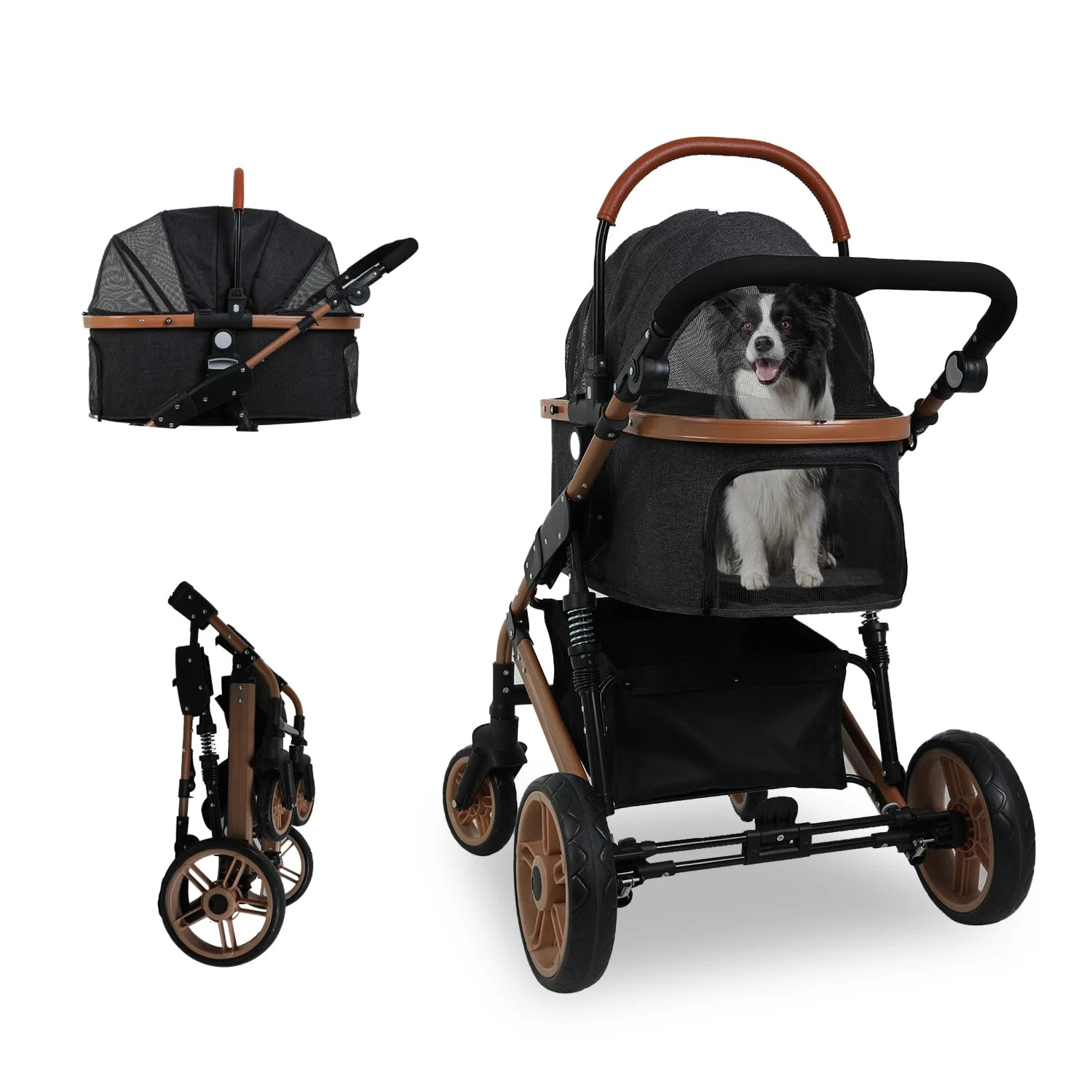 Dkelincs 4 Wheels Dog Stroller folding Premium 3-in-1 Multifunction Pet Stroller with Detachable ... | Walmart (US)
