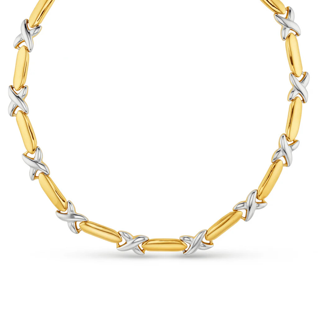 LUXE Statement Mixed Plate Cross Necklace | Orelia