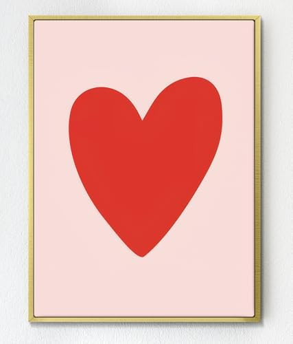 Love Valentine's Day Wall Art Prints,Retro Romantic A Whole Heart is Yours Art Poster,Red Pink Wa... | Amazon (US)