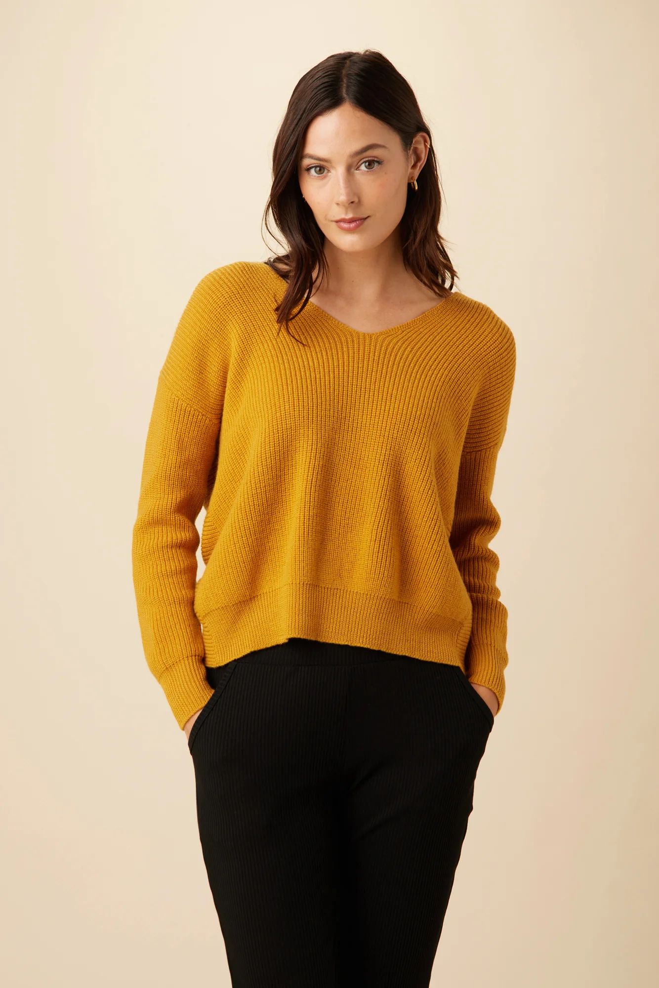 Belicia Cashfeel Wool Sweater - Sunflower | Amour Vert