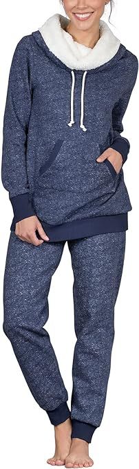 PajamaGram Womens Pajama Sets - Winter Pajamas For Women, Shearling Rollneck | Amazon (US)