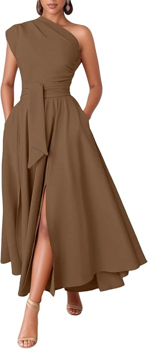 One Shoulder Dresses for Women Elegant Asymmetrical A Line Dress | Amazon (US)