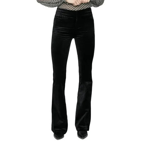 Paige Womens Lou Lou Velvet Flare High-Waist Pants | Walmart (US)