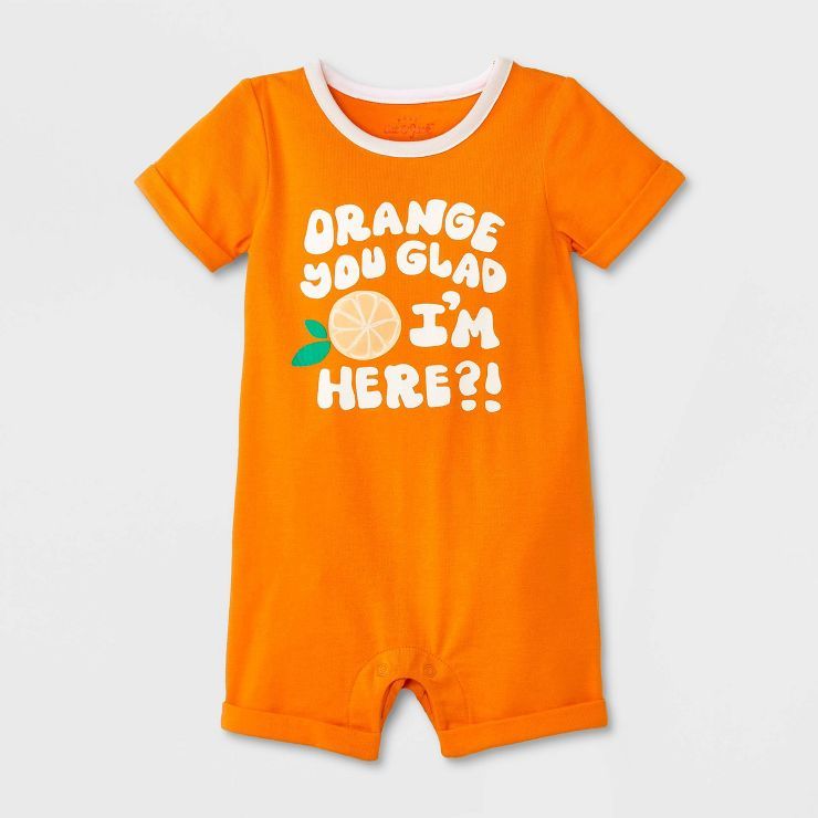 Baby Graphic Romper - Cat & Jack™ Orange | Target