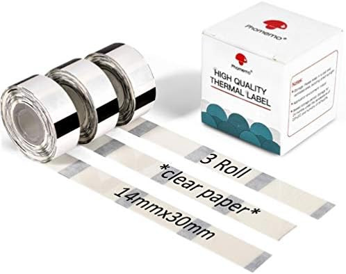 Phomemo D30 Adhesive Transparent Label Paper 1/2" X 1 1/8" (14mm X 30mm) 210 Labels/Roll, Black o... | Amazon (US)