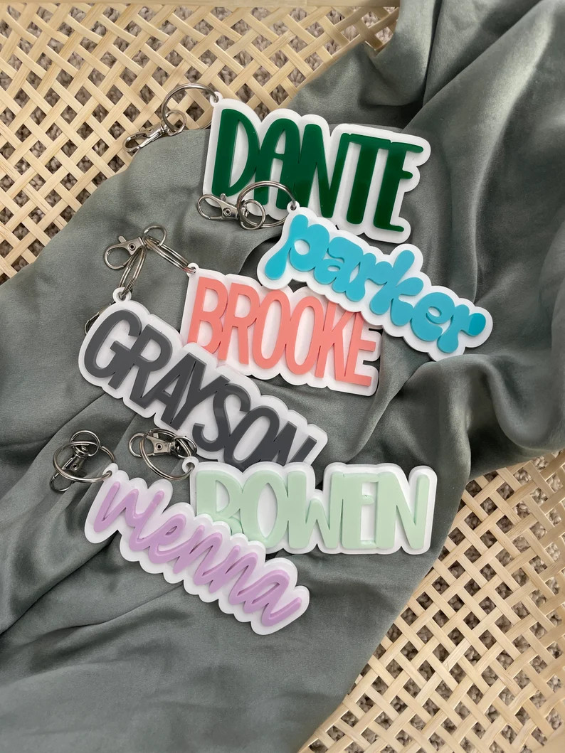 Acrylic Bookbag Keychains Bag Tag Backpack Keychain Name - Etsy | Etsy (US)