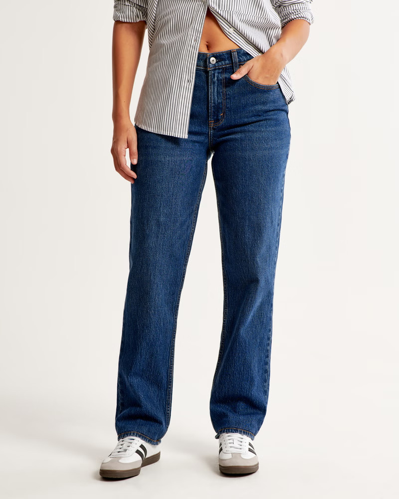 Curve Love Mid Rise 90s Straight Jean | Abercrombie & Fitch (US)