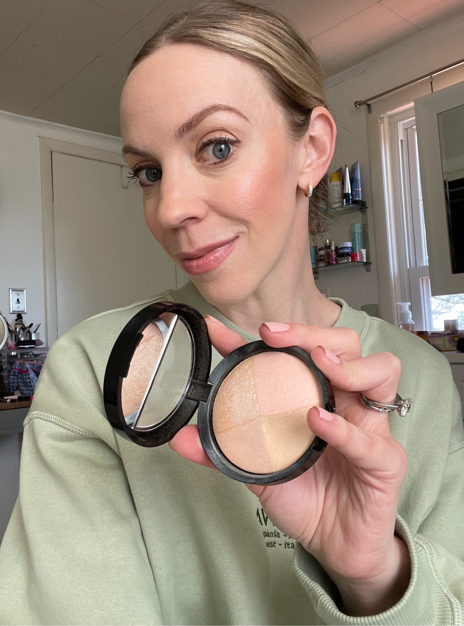 My #1 favorite highlighter is on sale for under $40! This quad features four stunning shades: a soft pink, matte beige, sparkling champagne & rose gold shimmer. I use the matte beige everyday for concealing dark circles and highlighting my eyebrows ✨ 

#LTKbeauty #LTKsalealert #LTKunder50