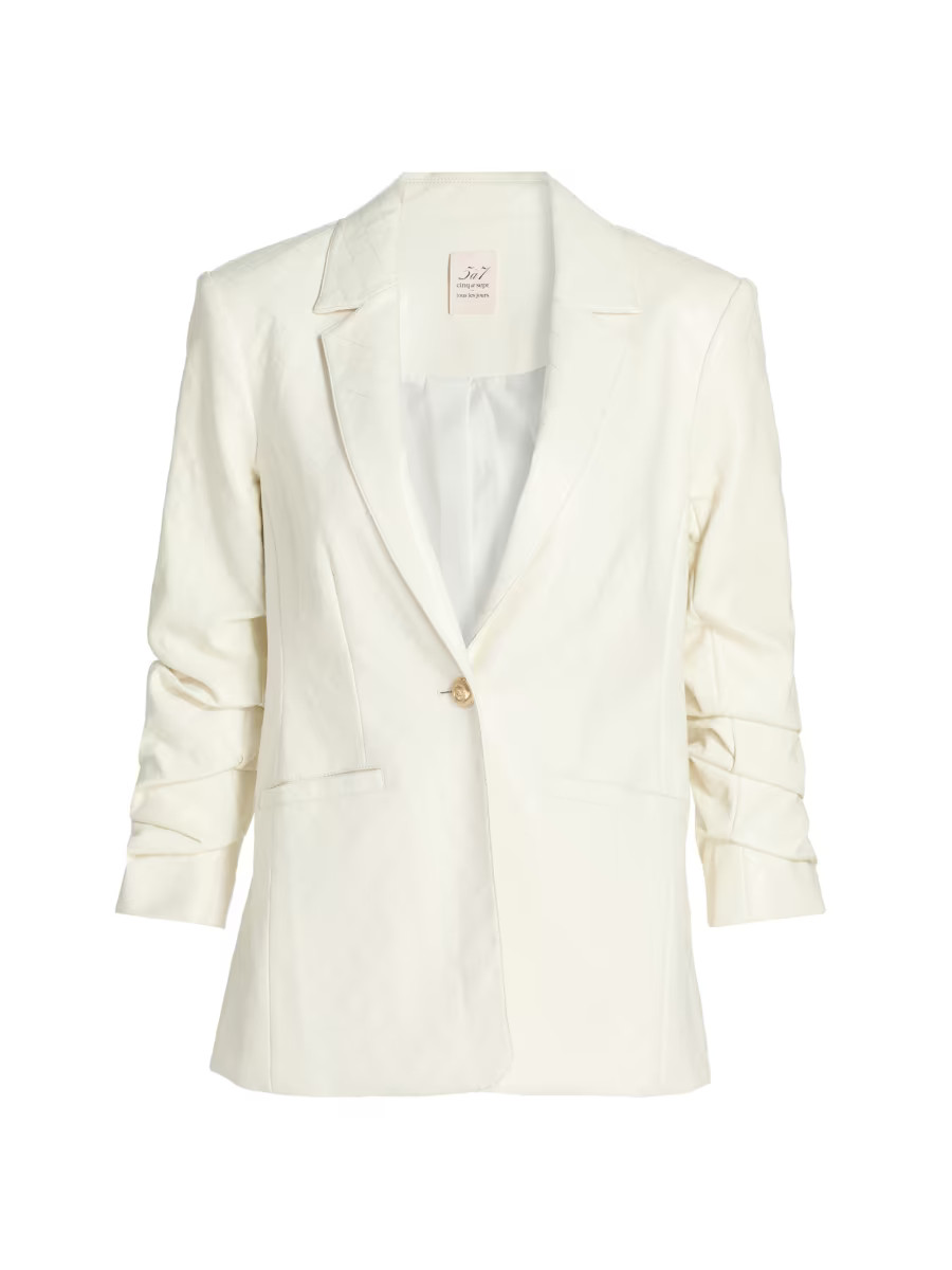 Khloe Quilted Faux-Leather Blazer | Saks Fifth Avenue