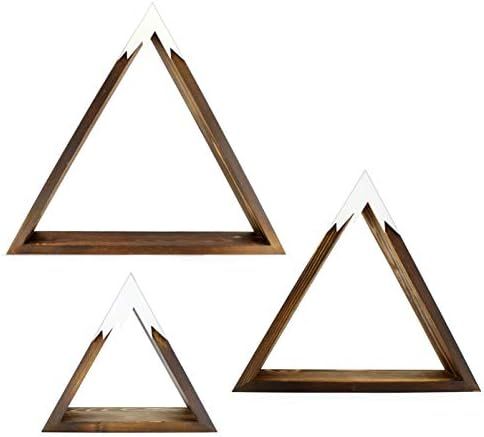 AuldHome Rustic Boho Mountain Shelves (Nesting Set of 3); Mountain-Shaped Wooden Floating Decorative | Amazon (US)