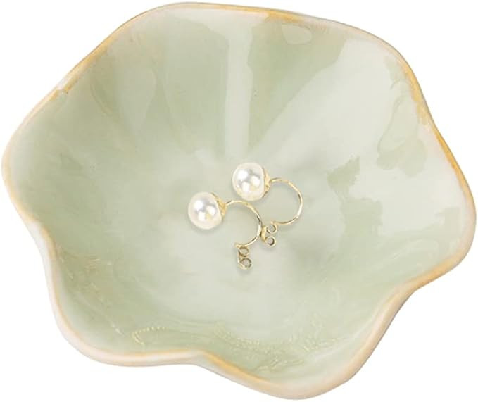 Ceramic jewelry dish,gifts for women her leaf jewelry Plate trinket key tray small ring dish hold... | Amazon (UK)