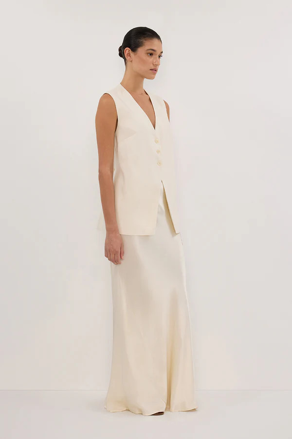 CHARLI CREAM SATIN MAXI SKIRT | DISSH