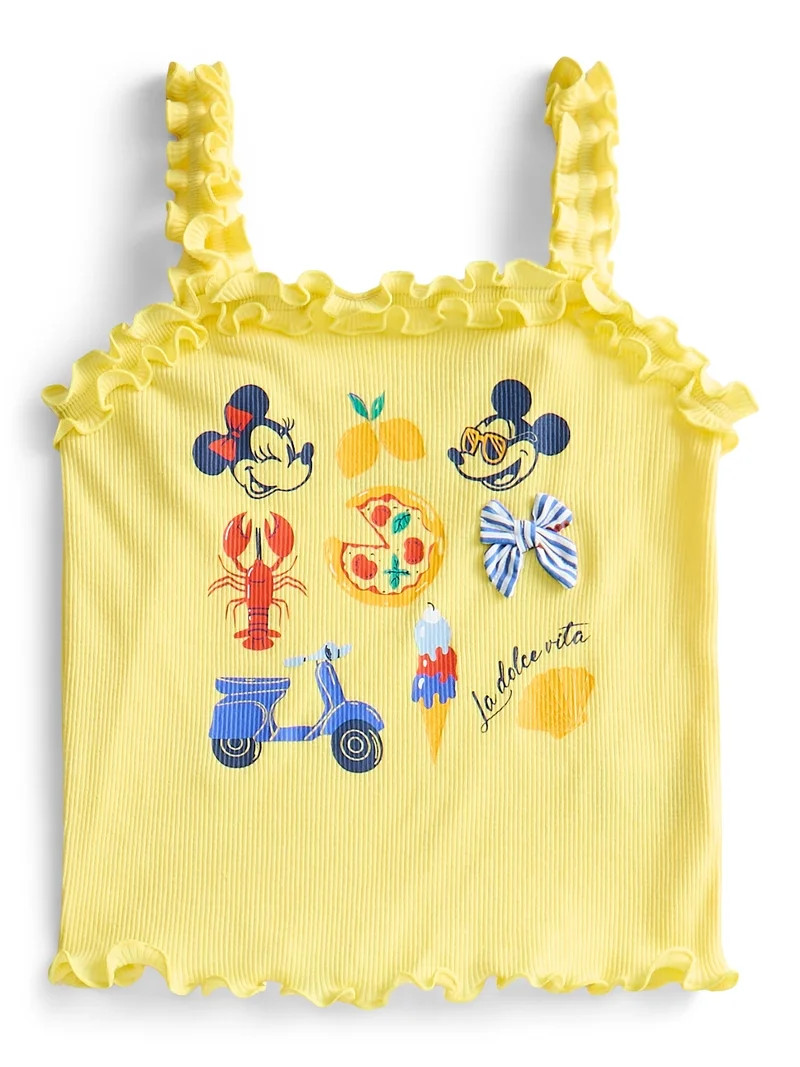 Disney Minnie & Mickey Mouse Toddler Girls La Dolce Vita Graphic Tank Top with Ruffle Shorts, 2-P... | Walmart (US)