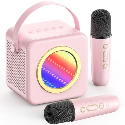 Karaoke Machine Gifts for Kids Adults: Mini Karaoke Speaker Machine with Wireless Microphones Col... | Amazon (US)