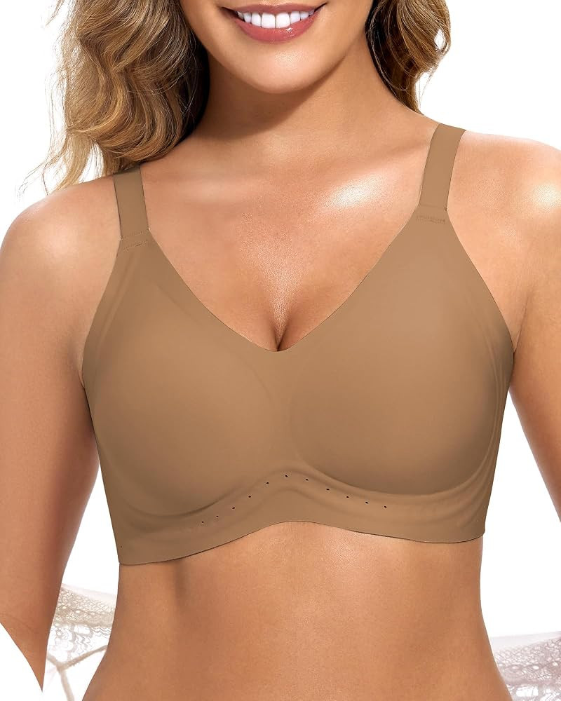 Seamless Full Coverage Bras No Underwire with 53 Air Vents Cool Comfort Invisible Support for Eve... | Amazon (US)