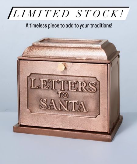 Letters to Santa mailbox from the Hearth & Hand Holiday collection!  Heavy, beautiful, a timeless piece to pass down to the next generation!

Santa, Target holiday, Christmas decor, holiday decor, magnolia decor, letters to Santa, Target Christmas, Holiday finds, Target finds.

#Target #TargetFinds #Christmas #Holiday #Decor #CopperDecor #Copper #Santa #HearthAndHand #TargetChristmas #TargetDecor

#LTKSeasonal #LTKhome #LTKHoliday