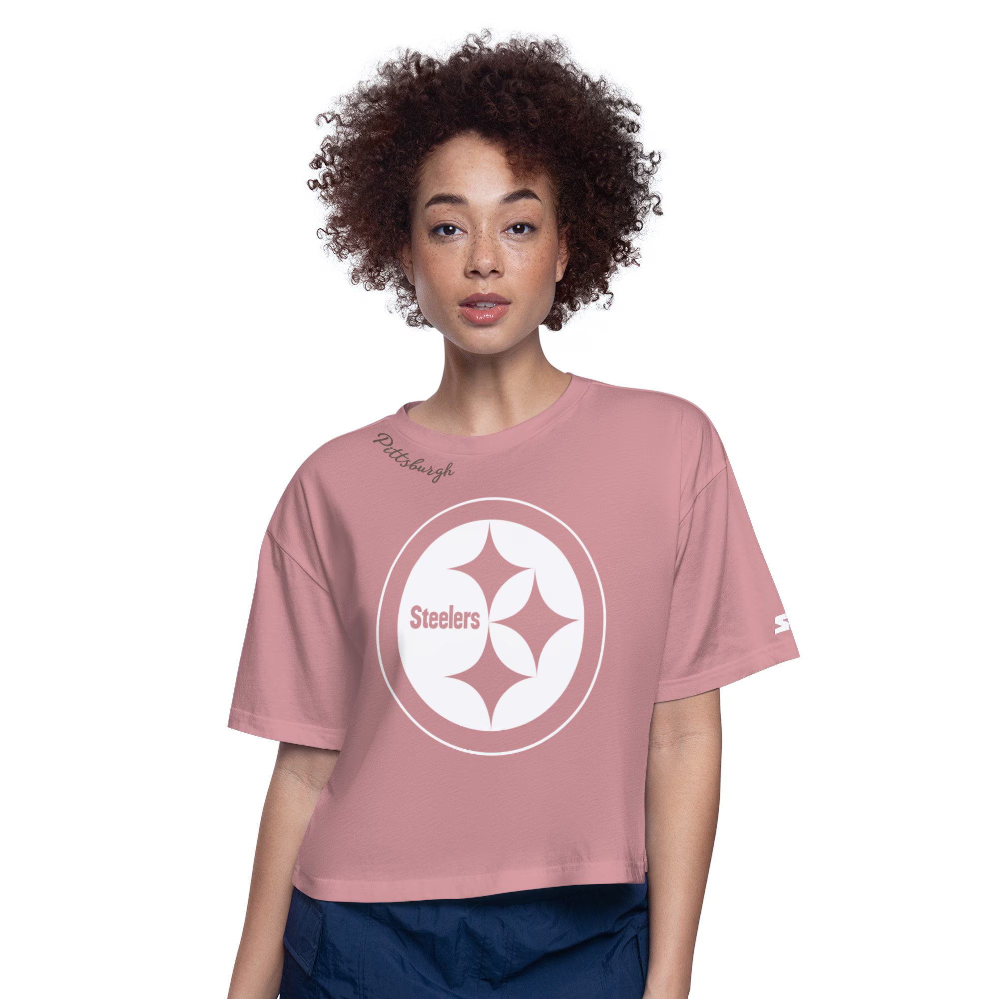 Pittsburgh Steelers Starter Women's Play the Ball Boxy Cropped T-Shirt - Pink | Fanatics