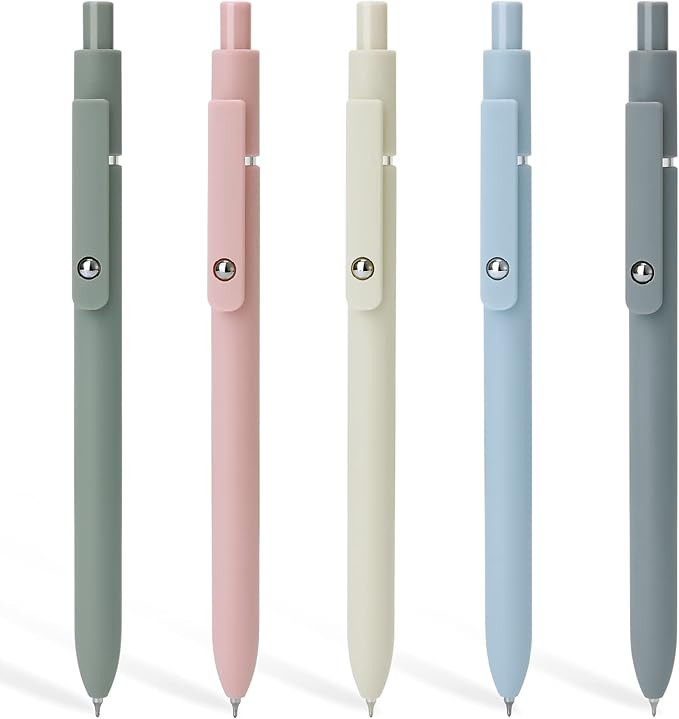 FIOVER 5pcs Gel Pens Quick Dry Ink Pens Fine Point Premium Retractable Rolling Ball Gel Pens Blac... | Amazon (US)