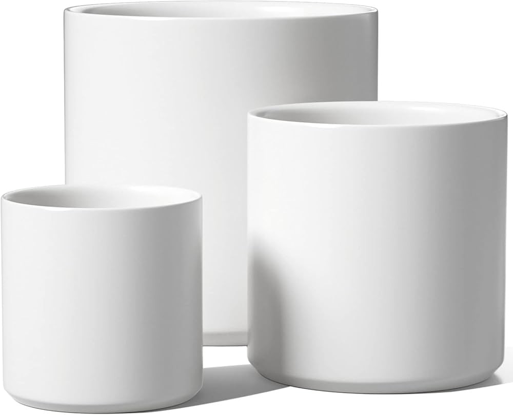 LE TAUCI Large Plant Pots Set, 10/8/6 Inch Ceramic Planters for Indoor Plants, Mid-Century Modern... | Amazon (CA)