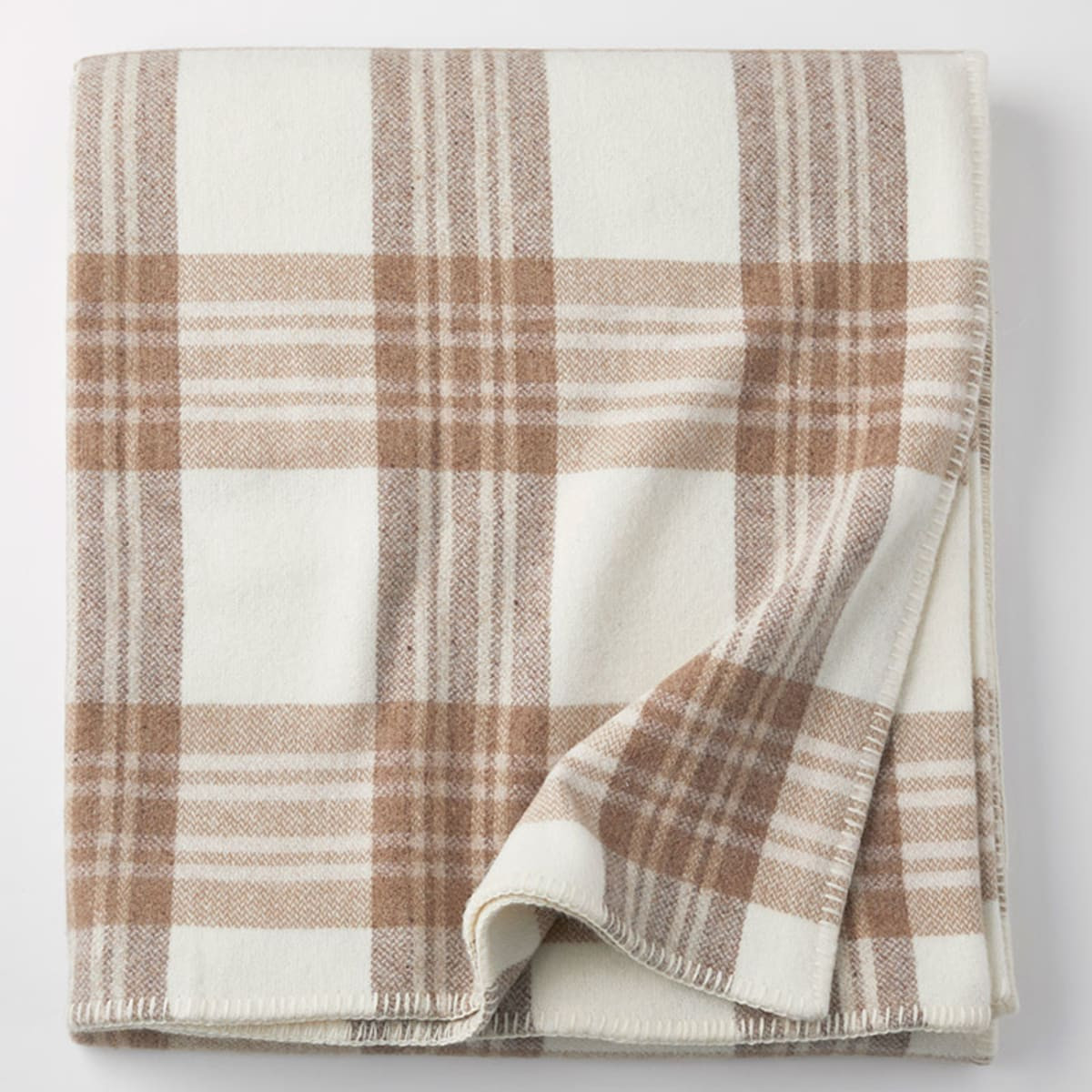 Ledge Plaid Merino Wool Blanket - Harvest, Twin | The Company Store