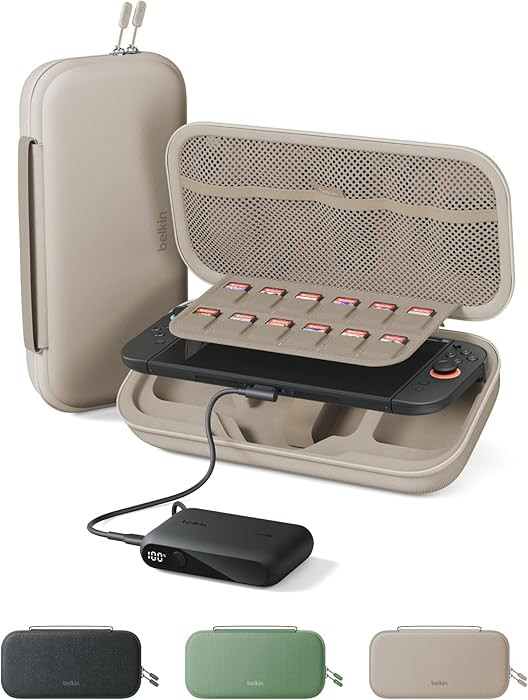 Belkin Nintendo Switch 2 Case w/Integrated 10,000mAh Power Bank Charger, Portable Hard Shell Prot... | Amazon (US)