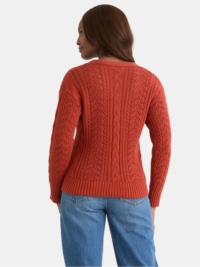 Time and Tru Women's and Women's Plus Long Sleeve Boyfriend Cardigan, Lightweight, Sizes XS-XXXL | Walmart (US)