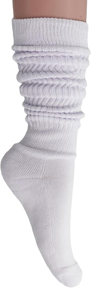 Slouch Socks Cotton Scrunch Knee High Extra Long and Heavy Socks | Amazon (US)