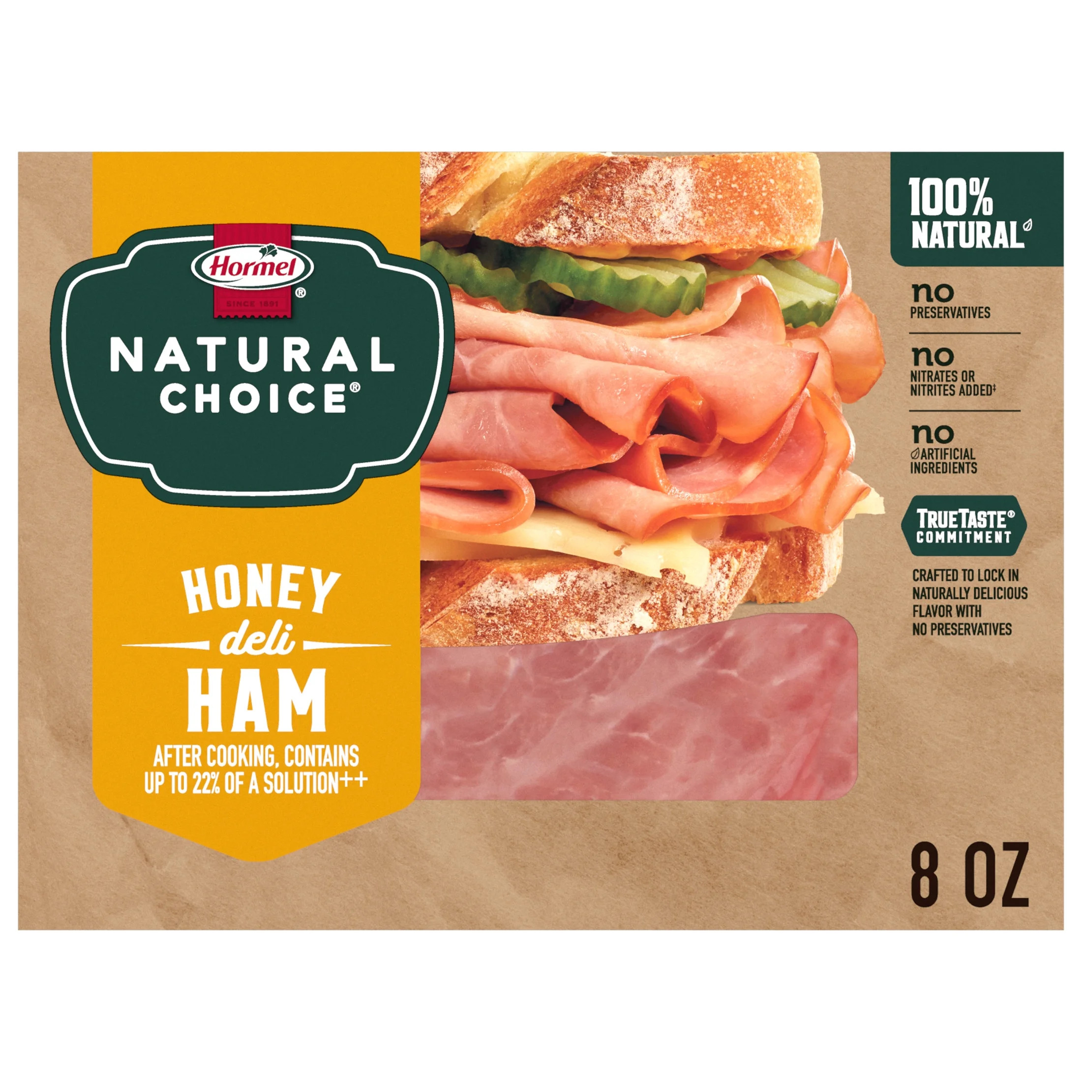 HORMEL NATURAL CHOICE Deli Meat, Gluten Free, Honey Deli Ham, Refrigerated, 8 oz Plastic Resea... | Walmart (US)