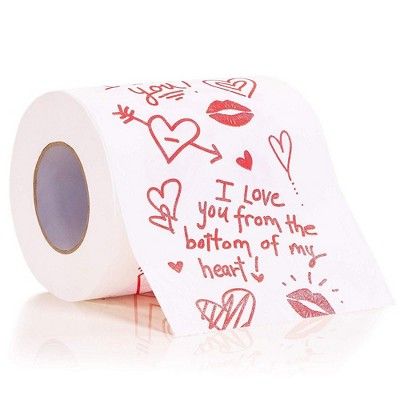 Juvale 4-Roll Valentines Day Toilet Tissue Paper "I Love You From The Bottom Of My Heart" | Target
