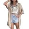 Zeagoo Lightweight Summer Crochet Cardigan for Women Short Sleeve Kimono Boho Oversized Open Fron... | Amazon (US)