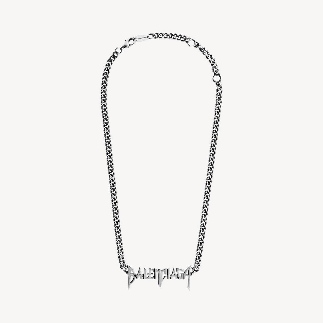 Typo Metal Necklace  in Silver | Balenciaga US | Balenciaga