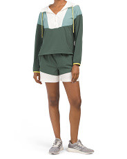 Color Block Half Zip Top And Shorts Collection | TJ Maxx