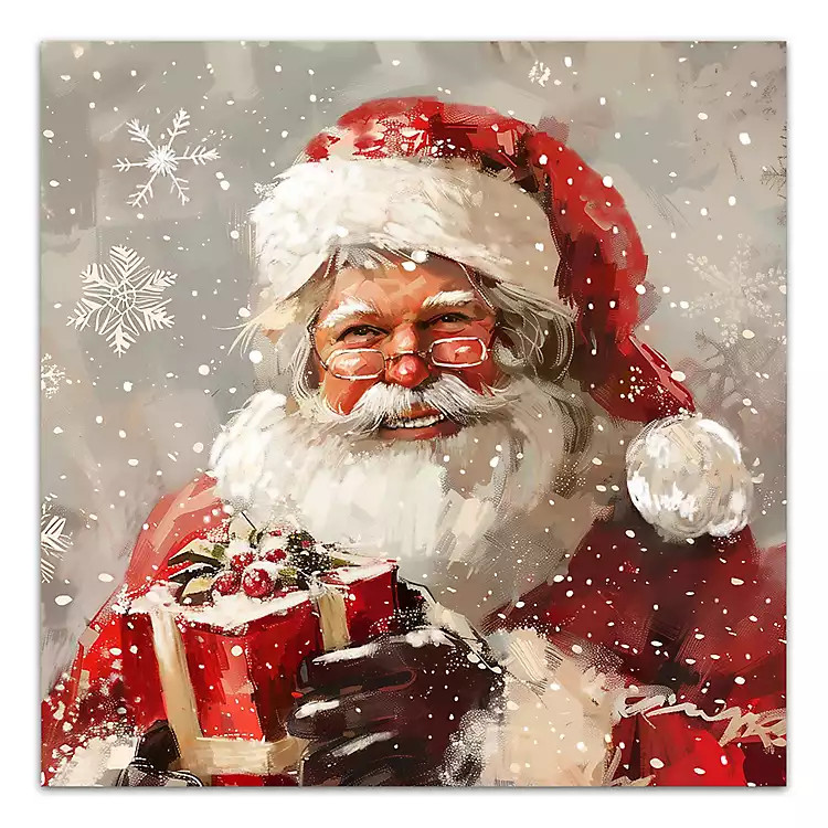 New! Happy Santa Canvas Art Print | Kirklands