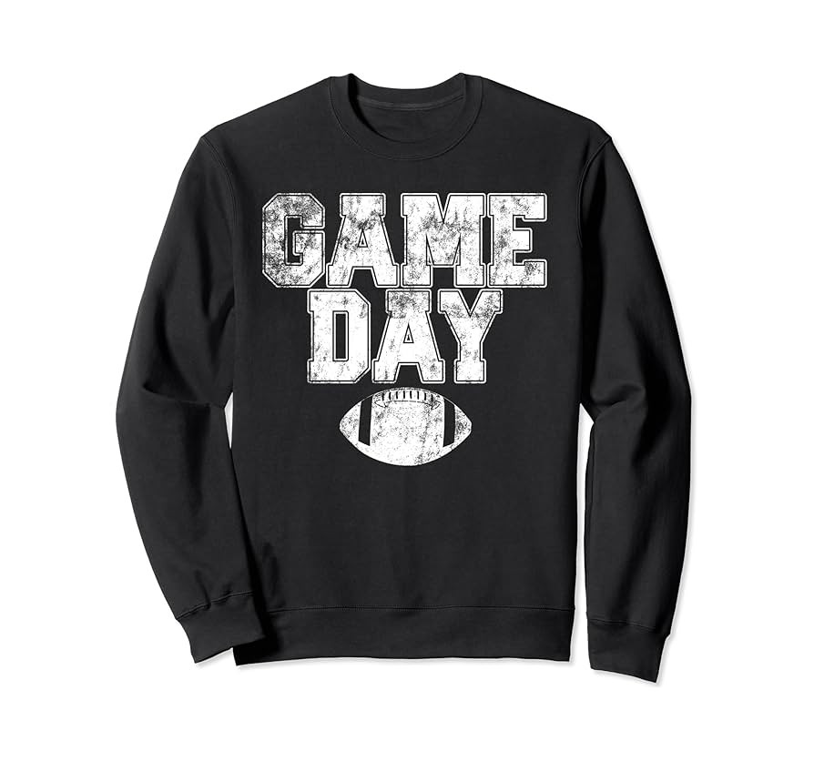 FOOTBALL Day Game Vintage Distressed Graphic Mens Womens Dad Sweatshirt | Amazon (US)