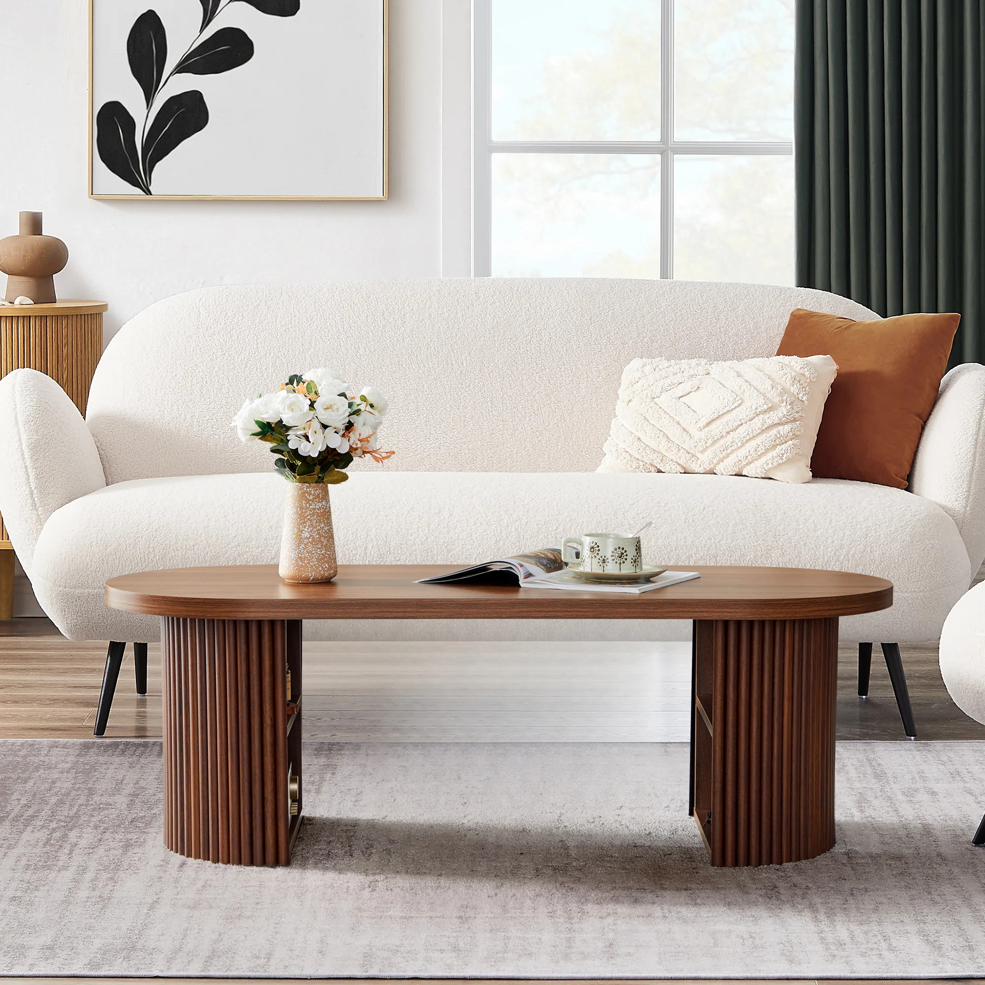 47.24" Oval Coffee Table With Storage | Wayfair North America