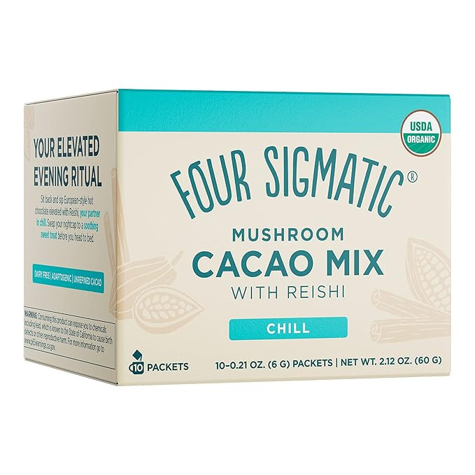 Four Sigmatic Mushroom Hot Cacao with Reishi, Organic Reishi Mushroom Powder - Natural Calm, Rela... | Amazon (US)