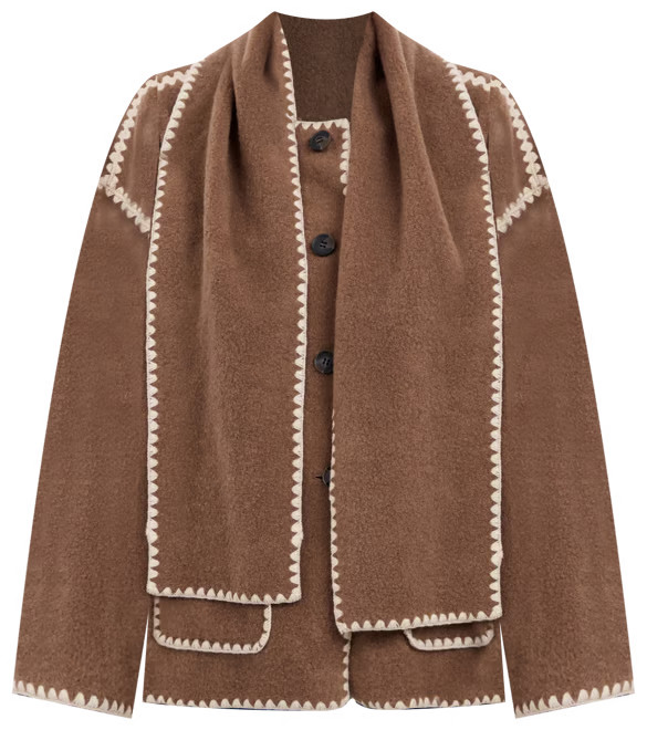 BCBGeneration Women's Contrast-Trim Coat & Scarf - Macy's | Macy's