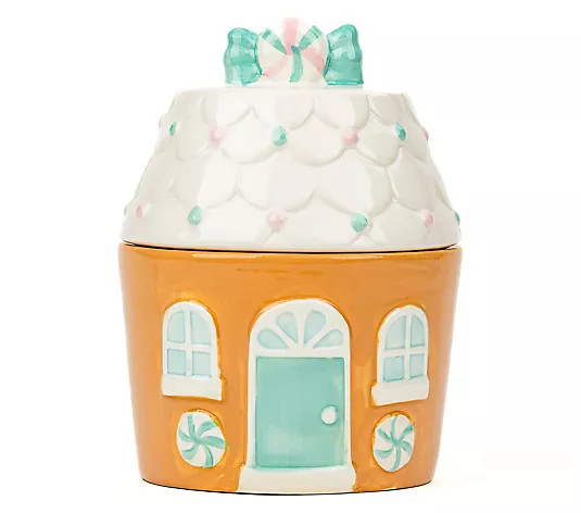 10 Strawberry Street Gingerbread House Cookie Jar - QVC.com | QVC